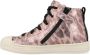 BunniesJR Bunnies JR 221635 996 Meisjes Hoge Sneakers Roze Print Leer Veters - Thumbnail 11