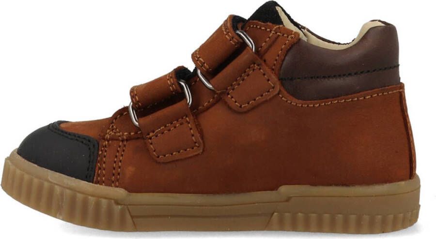 BunniesJR Bunnies JR 221662-513 Jongens Hoge Sneakers Bruin Leer Klittenband