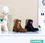 BunniesJR Bunnies JR 221788-589 Meisjes Cowboy Boots Zwart Roze Leer Ritssluiting - Thumbnail 6