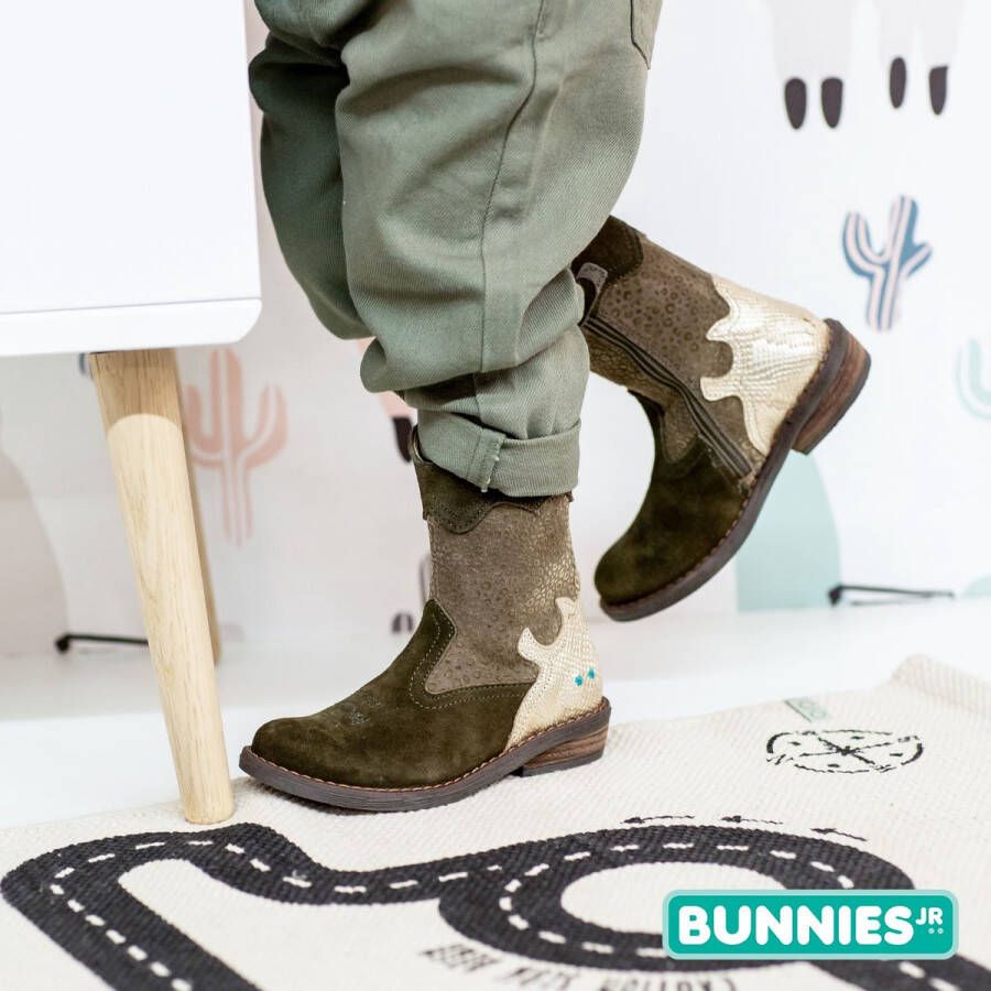 BunniesJR Bunnies JR 221825-469 Meisjes Cowboy Boots Groen Goud Suède Ritssluiting