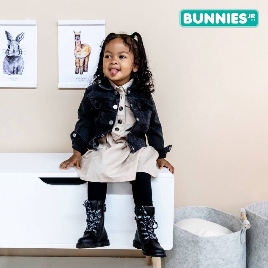 BunniesJR Bunnies JR 221861-589 Meisjes Biker Boots Zwart Leer Veters