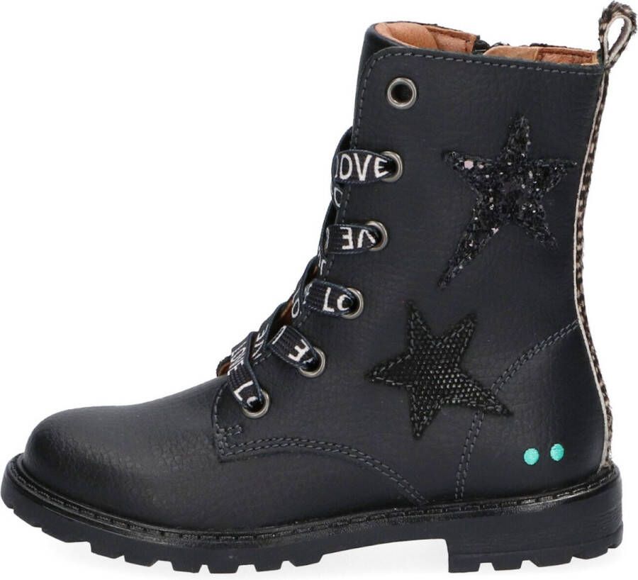 BunniesJR Bunnies JR 221861-589 Meisjes Biker Boots Zwart Leer Veters