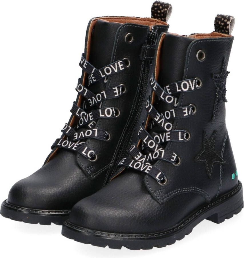 BunniesJR Bunnies JR 221861-589 Meisjes Biker Boots Zwart Leer Veters