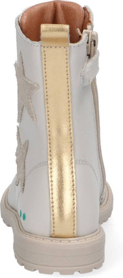 BunniesJR Bunnies JR 221861-903 Meisjes Biker Boots Beige Wit Leer Veters