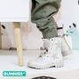 BunniesJR Bunnies JR 221861 903 Meisjes Biker Boots Beige Wit Leer Veters - Thumbnail 5