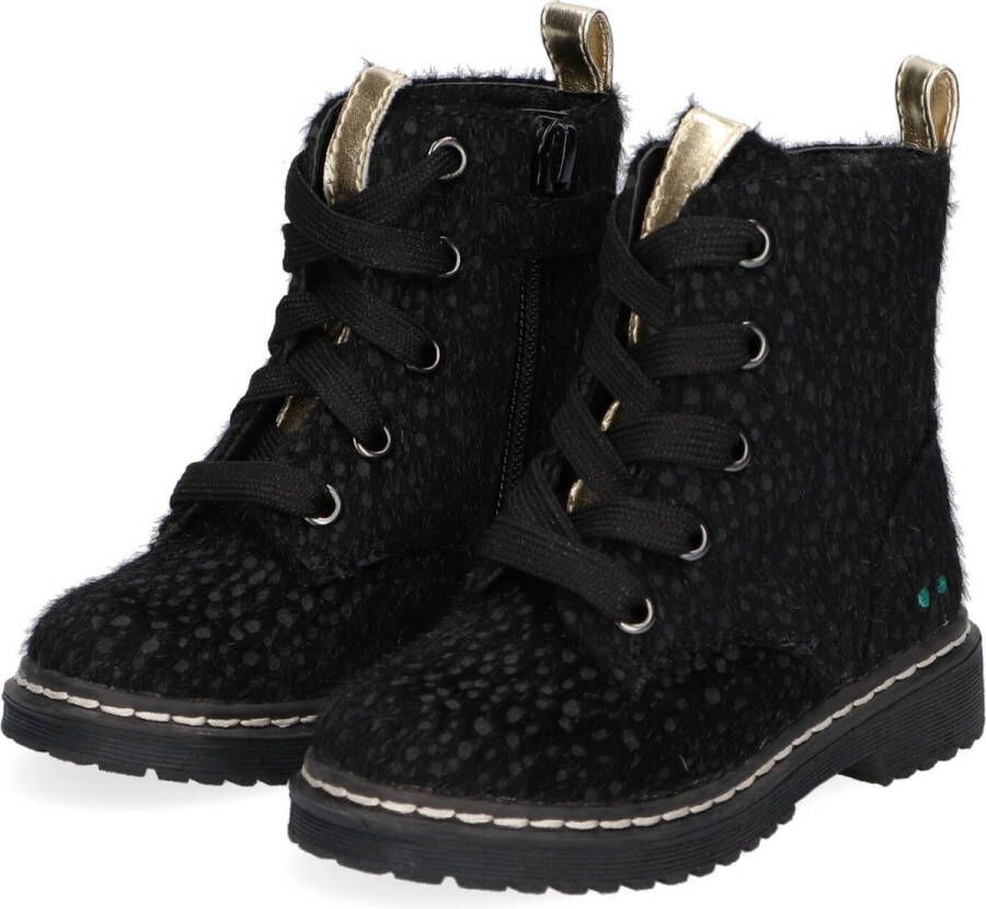 BunniesJR Bunnies JR 221932-789 Meisjes Biker Boots Zwart Imitatieleer Veters - Foto 5