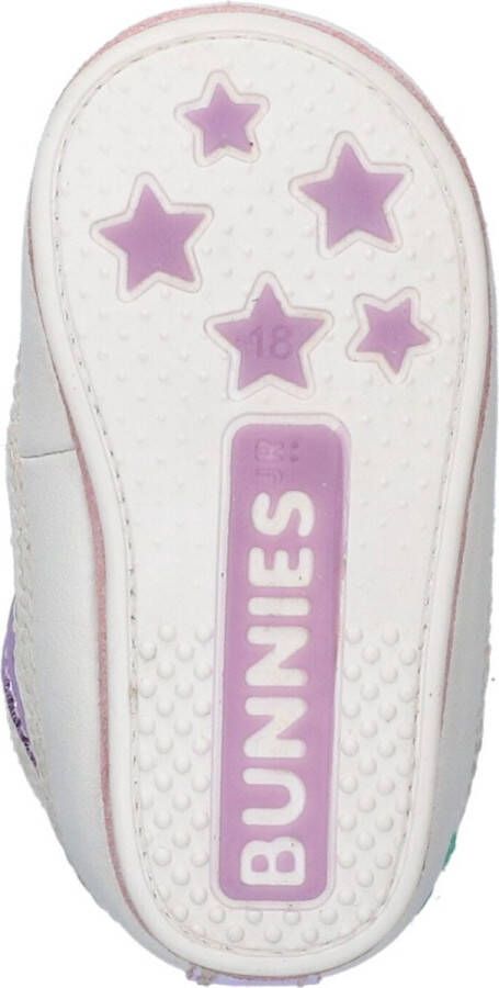 BunniesJR Bunnies JR 222105-998 Meisjes Babysneakertjes Wit Leer Veters