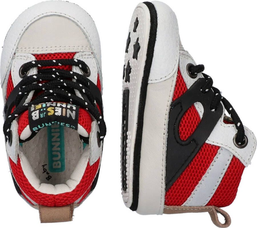 BunniesJR Bunnies JR 222122-500 Jongens Babysneakertjes Rood Leer Veters