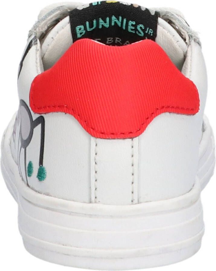 Bunnies JR 222230-541 Jongens Lage Sneakers Wit Print Leer Veters