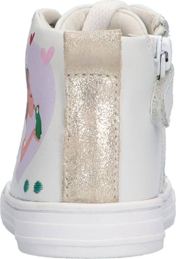 BunniesJR Bunnies JR 222235-500 Meisjes Hoge Sneakers Wit Print Leer Veters - Foto 3