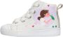 BunniesJR Bunnies JR 222235-500 Meisjes Hoge Sneakers Wit Print Leer Veters - Thumbnail 7