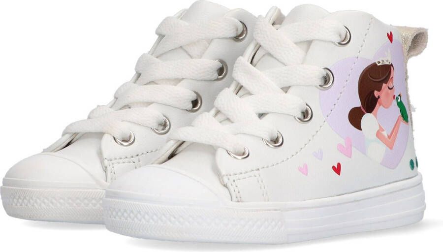 BunniesJR Bunnies JR 222235-500 Meisjes Hoge Sneakers Wit Print Leer Veters - Foto 8