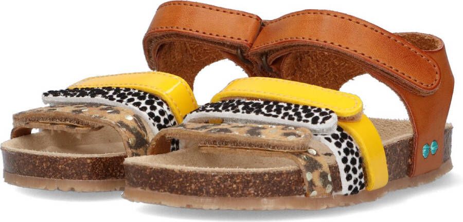 BunniesJR Bunnies JR 222415-413 Meisjes Sandalen Bruin Geel Imitatieleer Klittenband