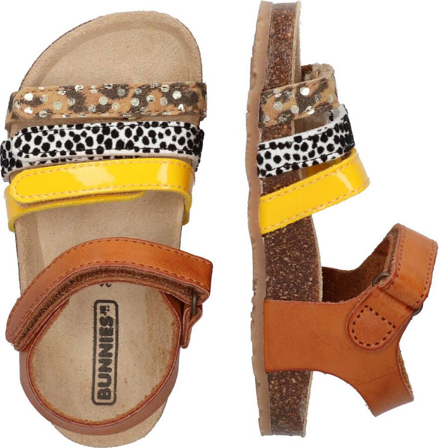 BunniesJR Bunnies JR 222415-413 Meisjes Sandalen Bruin Geel Imitatieleer Klittenband