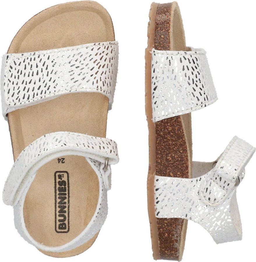 BunniesJR Bunnies JR 222418-591 Meisjes Sandalen Wit Zilver Print Imitatieleer Klittenband