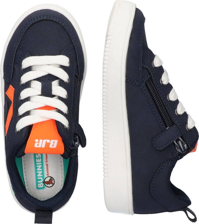 BunniesJR Bunnies JR 222492-720 Jongens Lage Sneakers Blauw Imitatieleer Veters