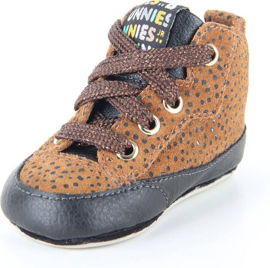 Bunnies JR 222525-589 Meisjes Babysneakertjes Bruin Suède Veters