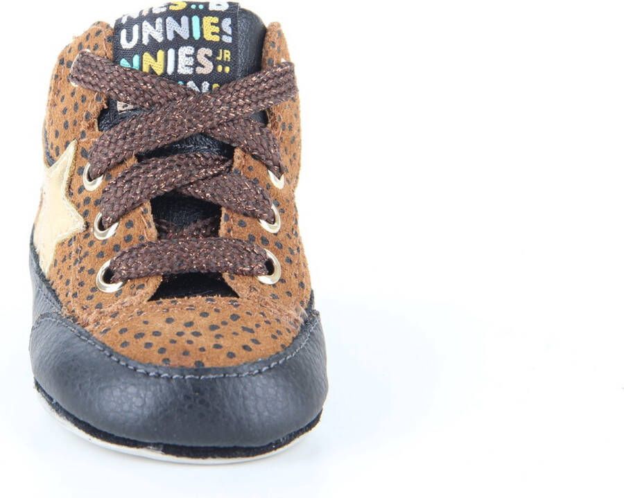 Bunnies JR 222525-589 Meisjes Babysneakertjes Bruin Suède Veters