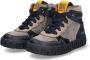 BunniesJR Bunnies JR 222660-520 Jongens Hoge Sneakers Blauw Grijs Leer Veters - Thumbnail 5