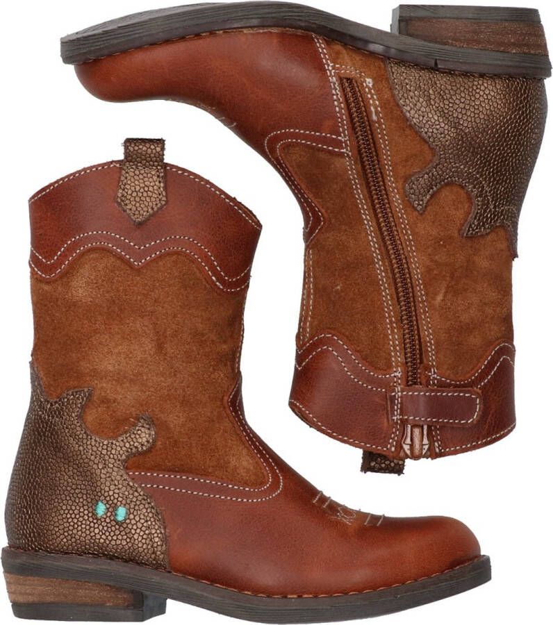 BunniesJR Bunnies JR 222825-513 Meisjes Cowboy Boots Bruin Leer Ritssluiting