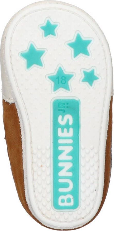 BunniesJR Bunnies JR 223122-503 Jongens Babysneakertjes Blauw Bruin Beige Leer Veters