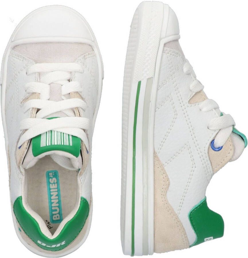 BunniesJR Bunnies JR 223233-500 Jongens Lage Sneakers Wit Groen Nubuck Veters - Foto 4