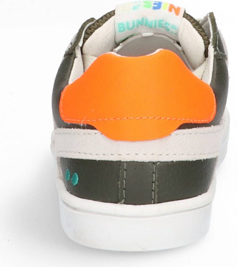 BunniesJR Bunnies JR 223322-569 Jongens Lage Sneakers Groen Beige Oranje Leer Veters