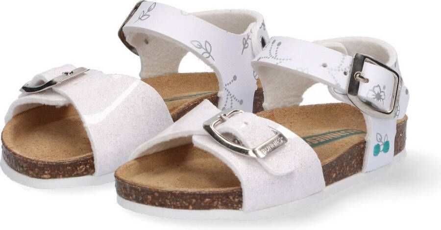 BunniesJR Bunnies JR Babette Beach Meisjes Sandalen Wit Print Leer Gesp