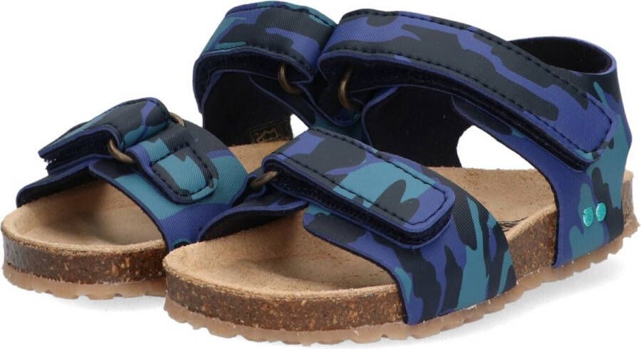 BunniesJR Bunnies JR Bas Beach Jongens Sandalen Blauw Print Imitatieleer Klittenband