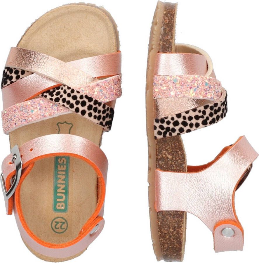 BunniesJR Bunnies JR Becky Beach Meisjes Sandalen Roze Print Imitatieleer Gesp