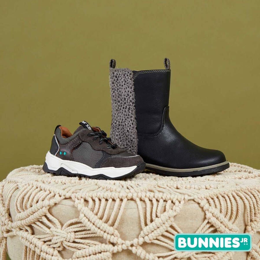 BunniesJR Bunnies JR Charlie Chunky Jongens Lage Sneakers Grijs Suède Veters