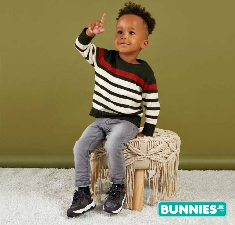 BunniesJR Bunnies JR Charlie Chunky Jongens Lage Sneakers Grijs Suède Veters
