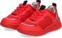 BunniesJR Bunnies JR Charlie Chunky Jongens Lage Sneakers Rood Leer Veters - Thumbnail 6