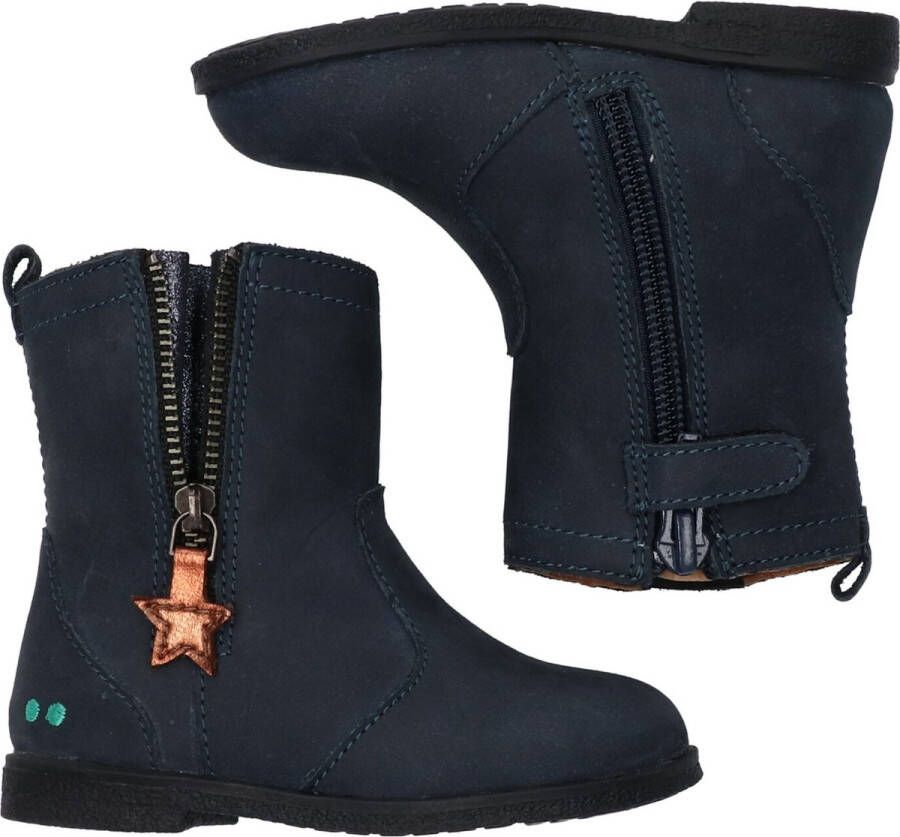 BunniesJR Bunnies JR Cis Classic Meisjes Enkellaarsjes Blauw Leer Ritssluiting