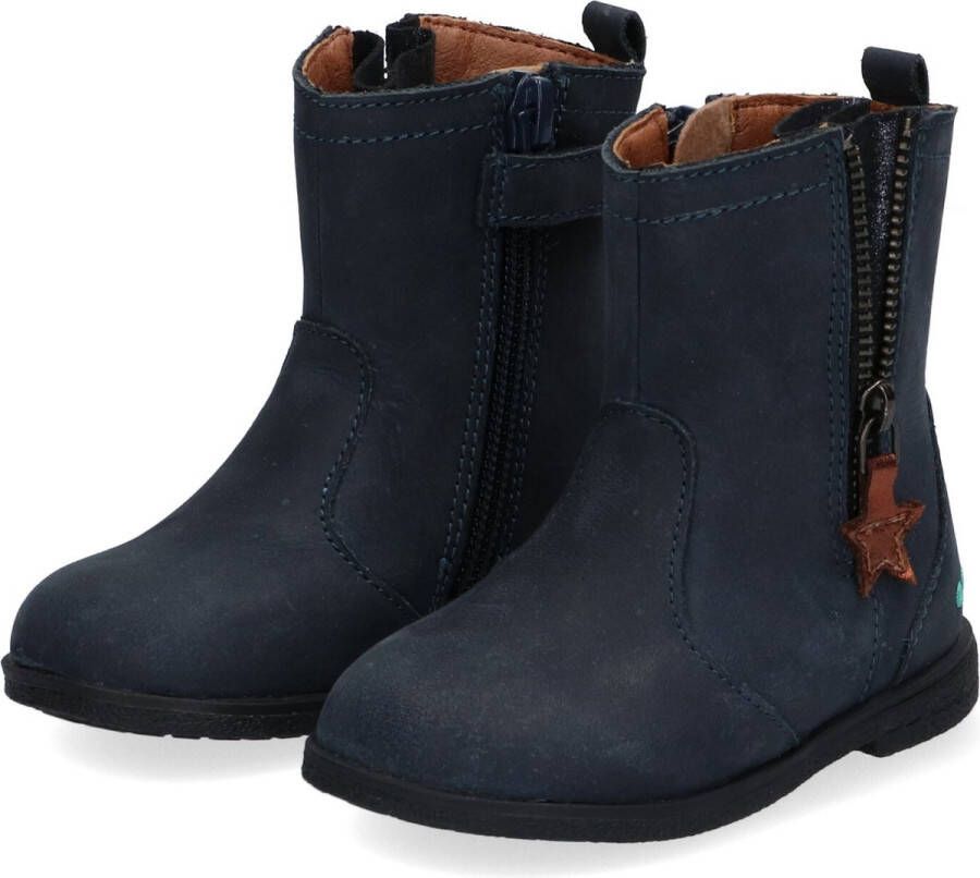 BunniesJR Bunnies JR Cis Classic Meisjes Enkellaarsjes Blauw Leer Ritssluiting