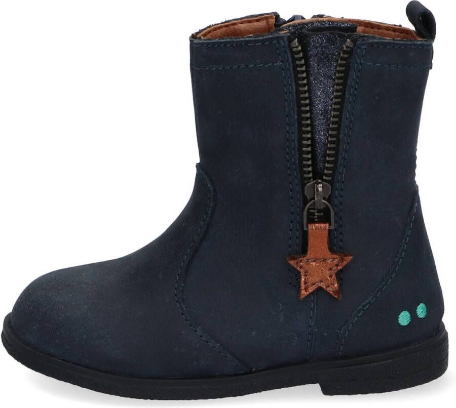 BunniesJR Bunnies JR Cis Classic Meisjes Enkellaarsjes Blauw Leer Ritssluiting