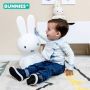 BunniesJR Bunnies JR Patrick Pit Hoge Sneakers Blauw Leer Klittenband - Thumbnail 5