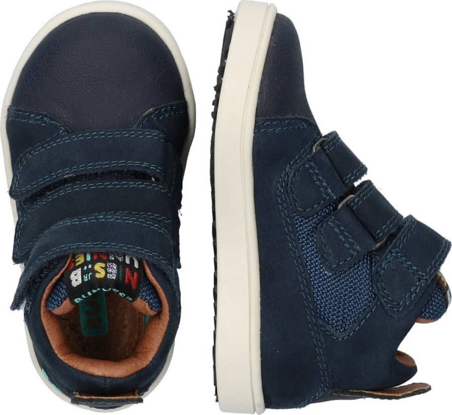 BunniesJR Bunnies JR Patrick Pit Jongens Hoge Sneakers Blauw Leer Klittenband