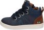 BunniesJR Bunnies JR Pol Pit Jongens Hoge Sneakers Blauw Leer Veters - Thumbnail 6