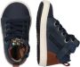 BunniesJR Bunnies JR Pol Pit Jongens Hoge Sneakers Blauw Leer Veters - Thumbnail 7