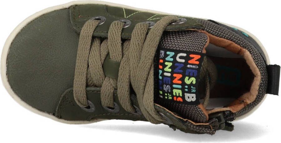 BunniesJR Bunnies JR Pol Pit Hoge Sneakers Groen Leer Veters - Foto 4