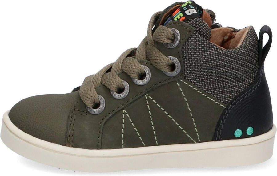 BunniesJR Bunnies JR Pol Pit Hoge Sneakers Groen Leer Veters - Foto 6