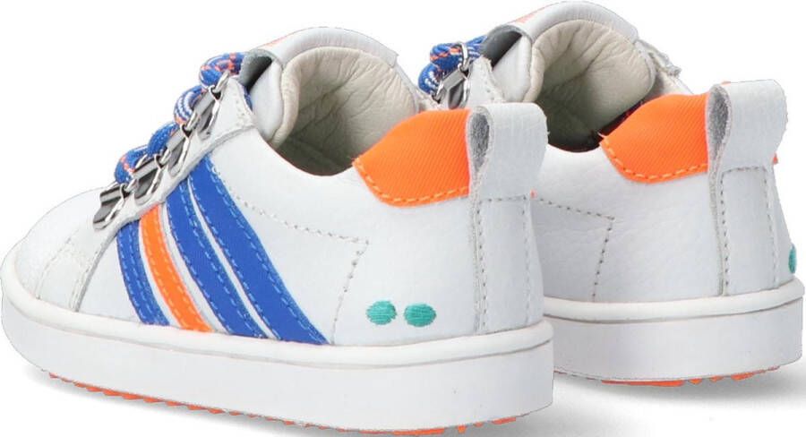 Bunnies JR Puk Pit Jongens Lage Sneakers Wit Leer Veters