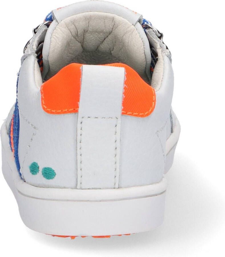 Bunnies JR Puk Pit Jongens Lage Sneakers Wit Leer Veters