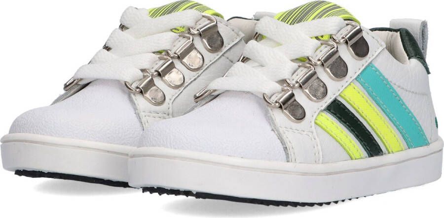 BunniesJR Bunnies JR Puk Pit Jongens Lage Sneakers Wit Leer Veters