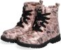 BunniesJR Bunnies JR Thijs Trots Meisjes Biker Boots Roze Print Leer Veters - Thumbnail 5