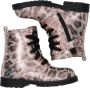 BunniesJR Bunnies JR Thijs Trots Meisjes Biker Boots Roze Print Leer Veters - Thumbnail 7