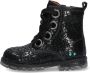 BunniesJR Bunnies JR Tosca Trots Meisjes Biker Boots Zwart Print Leer Veters - Thumbnail 3