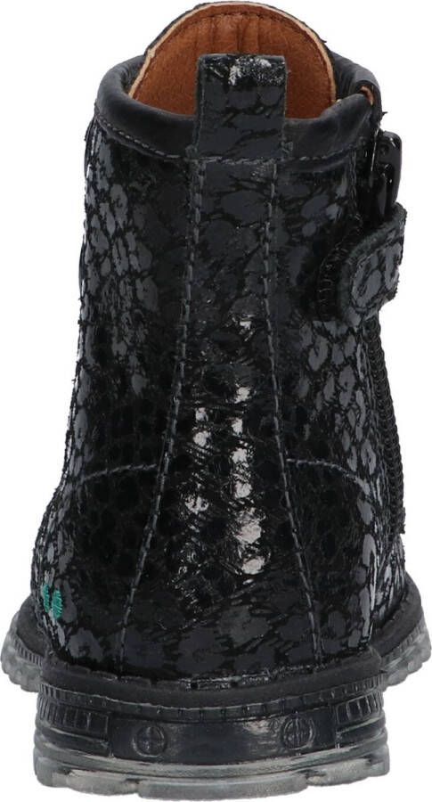 BunniesJR Bunnies JR Tosca Trots Meisjes Biker Boots Zwart Print Leer Veters