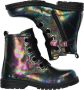 BunniesJR Bunnies JR Tosca Trots Meisjes Combat Boots Multi Zwart Leer Veters - Thumbnail 2
